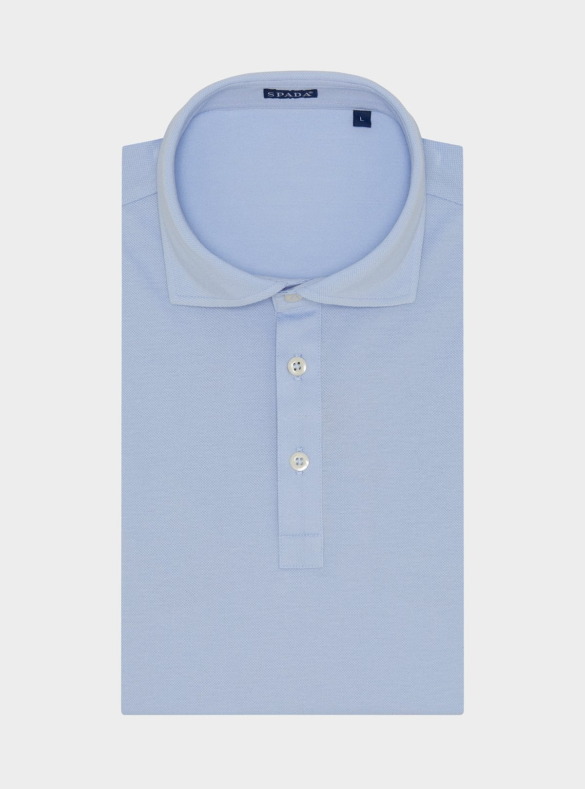Polo uomo celeste in cotone premium